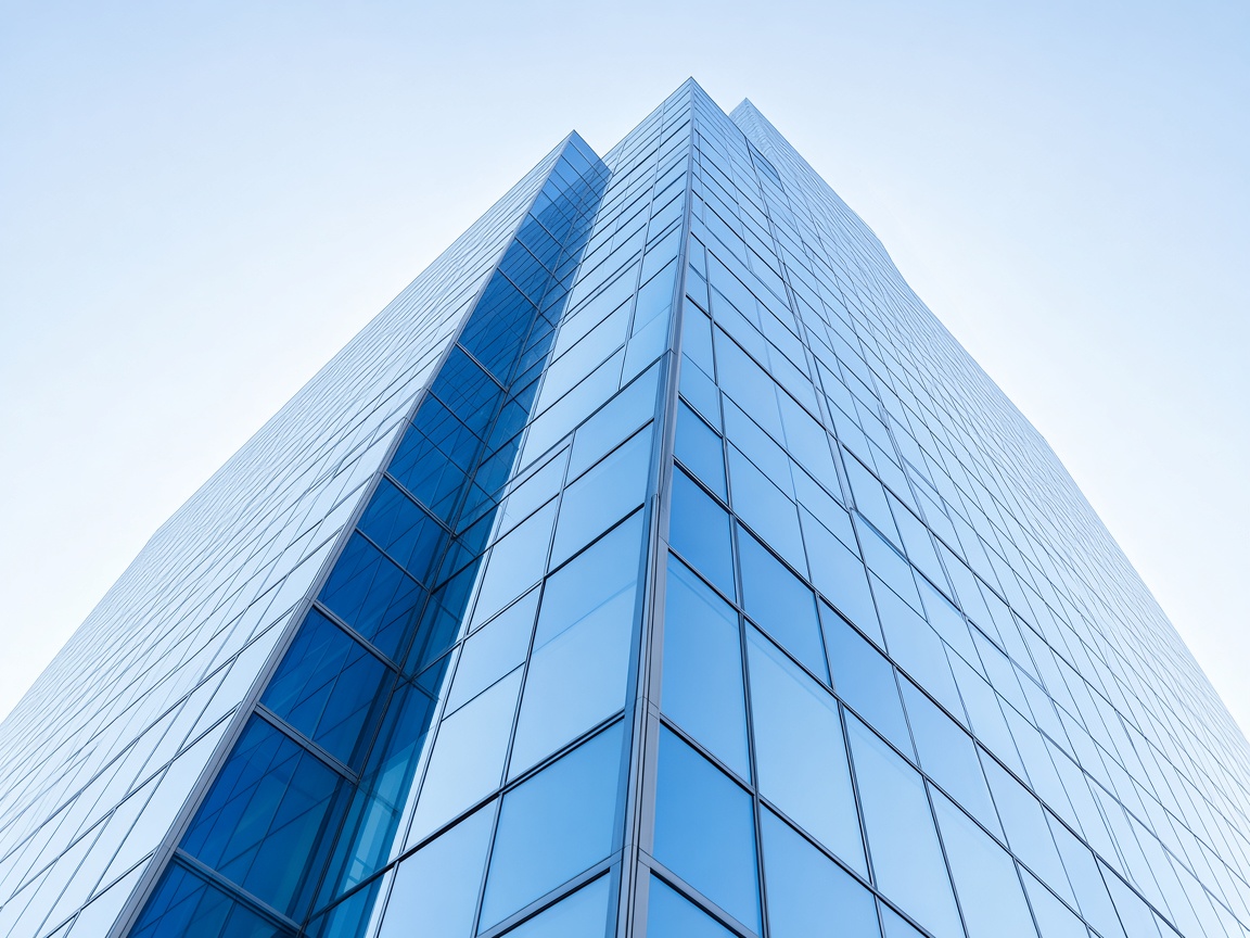 Glass skyscraper seen from below