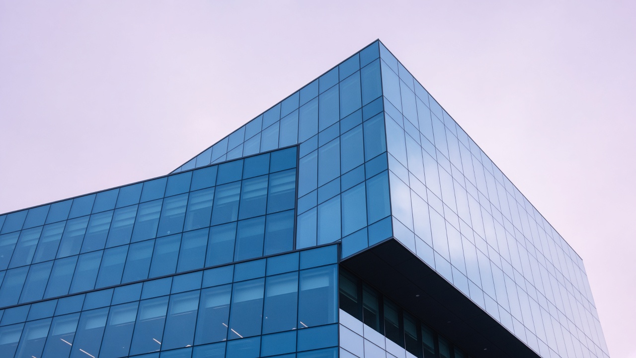 Modern glass office building