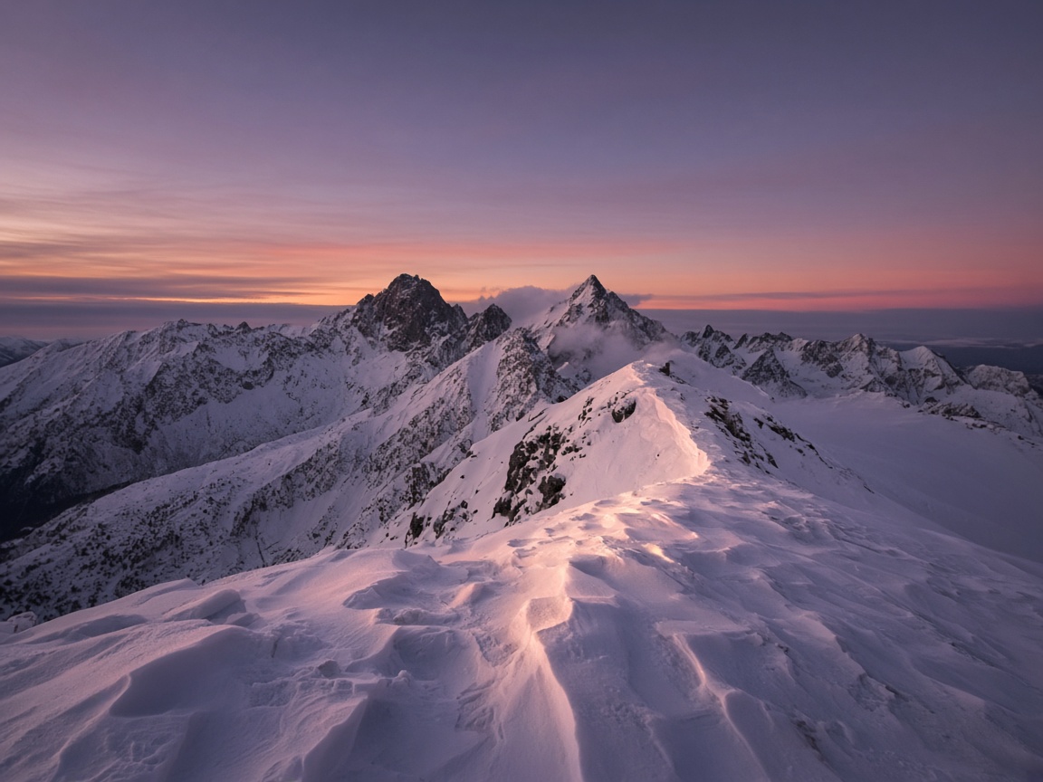 A mountain ridge with a glowing path