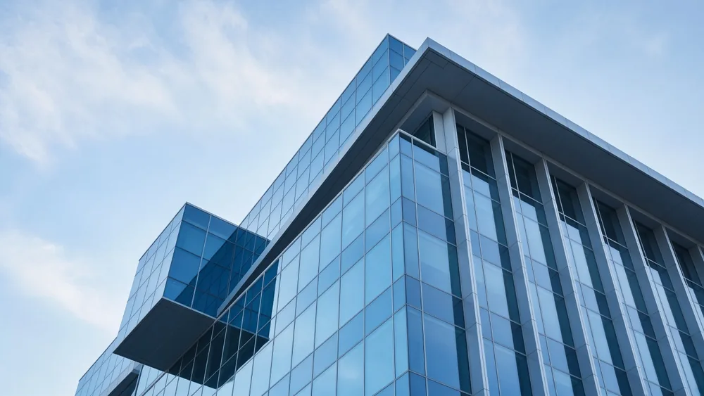 Modern glass corporate building